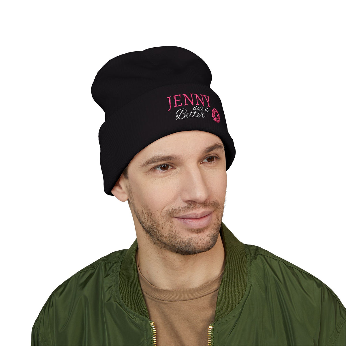 Personalized Name Does It Better black beanie, view 5